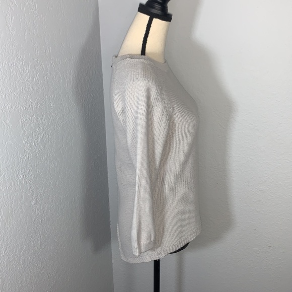 Zara Knit Gray Zipper Back Crewneck Pullover Sweater size Medium - Picture 3 of 12